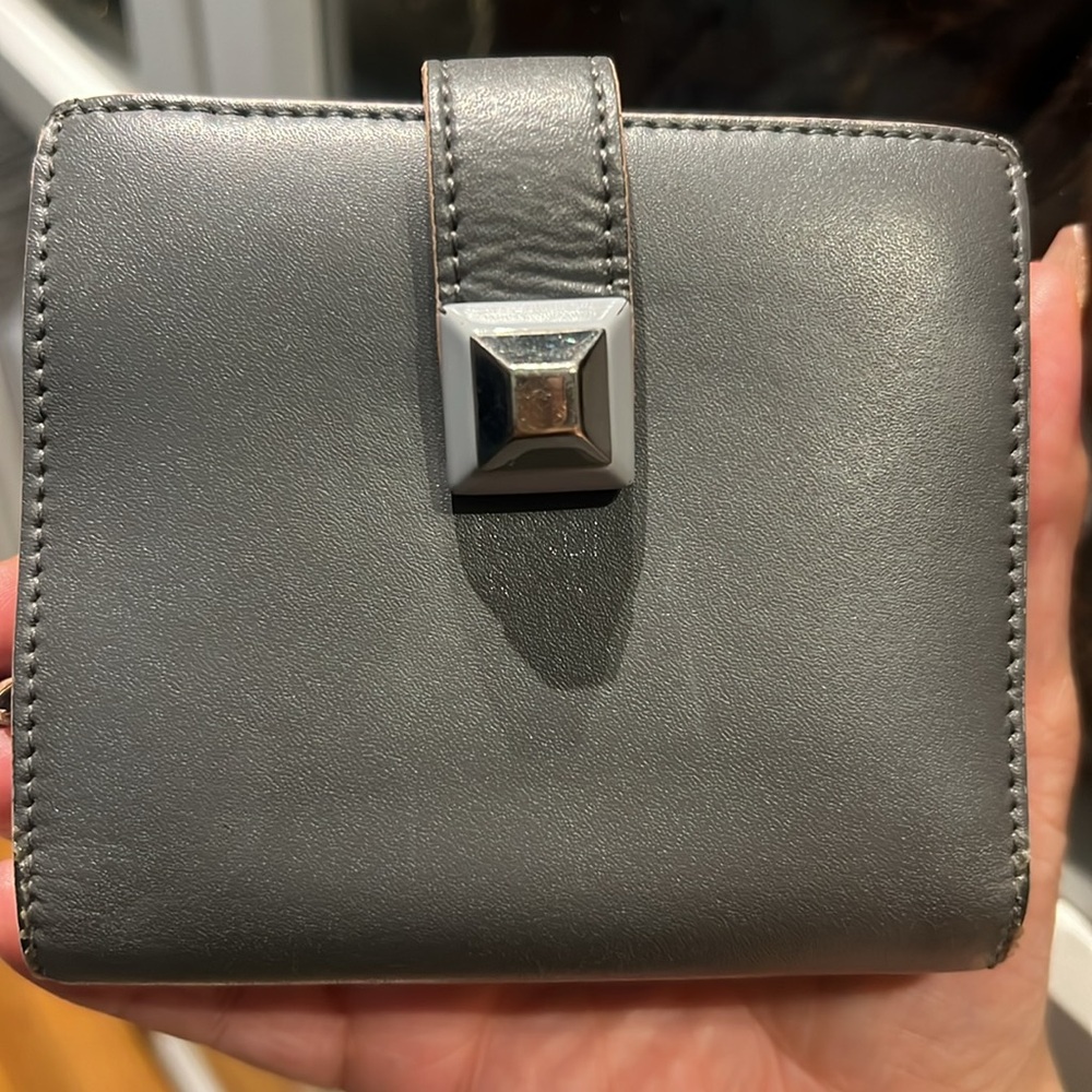 Gray Leather Fendi Bifold Wallet